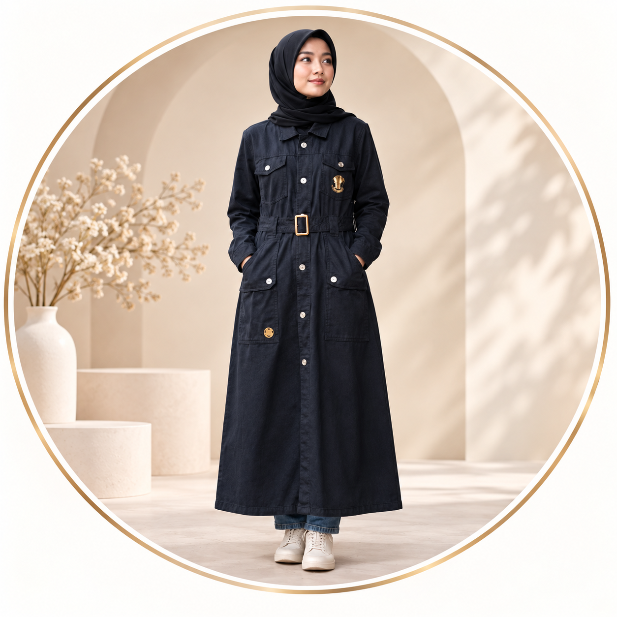 ARK CLO Modest Belted Long Coat